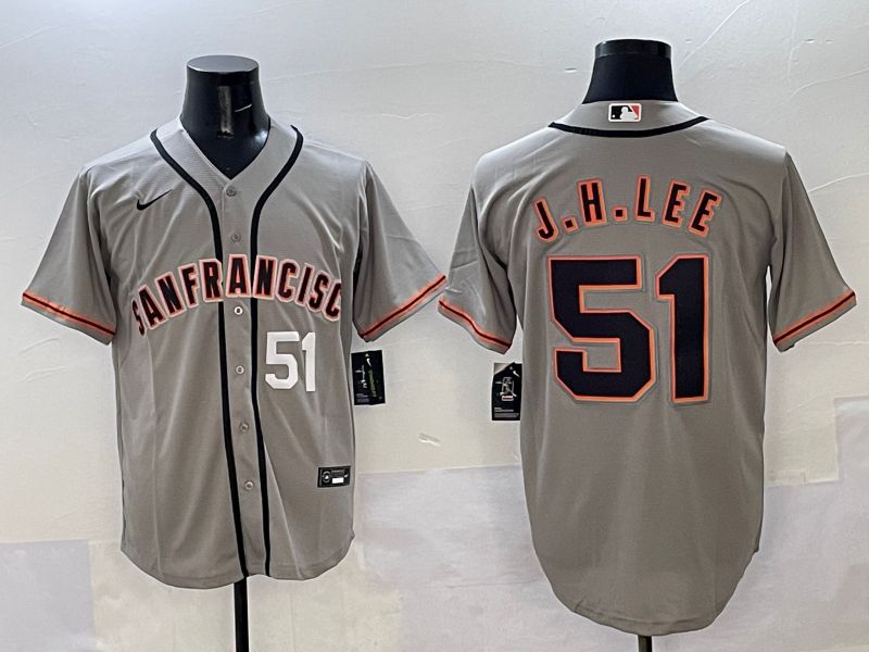 Men San Francisco Giants 51 J.H.Lee Grey Game Nike 2025 MLB Jersey style 32